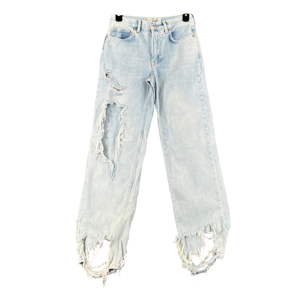 Free People We The Free Jeans Womens 24 Distressed Destroyed Hem Casual